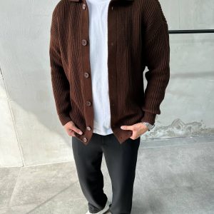 Светр на гудзиках чоловічий оверсайз Difransel